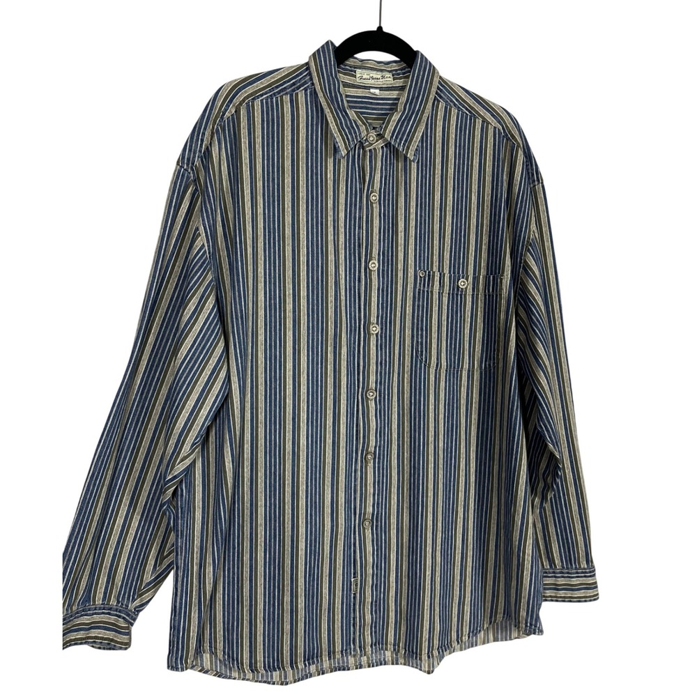 Vintage Guess Jeans USA Men XL Striped Button Up Shirt‎ Long Sleeve Menswear